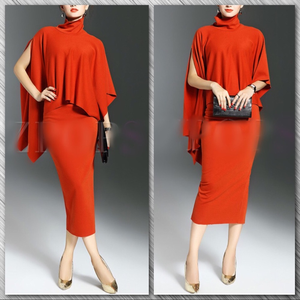Poncho Maxi Skirt Set